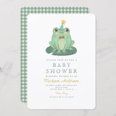 Waterverf Cute Frog Baby shower Invitation Kaart