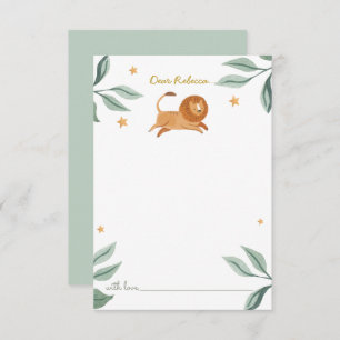 Waterverf Cute lion Time Capsule Hartelijk dank Bedankkaart