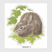 Waterverf Cute Little Bunny Rabbit Dier Sticker (Vel)