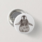 Waterverf Cute Penguin Ronde Button 3,2 Cm (Voorkant /achterkant)