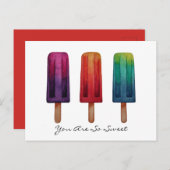 Waterverf Cute Popsiche Ice Creams Briefkaart (Voorkant / Achterkant)