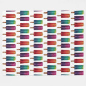 Waterverf Cute Popsiche Ice Creams Fleece Deken (Voorkant (Horizontaal))