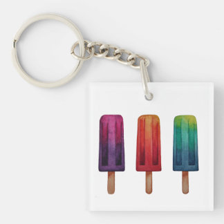 Waterverf Cute Popsiche Ice Creams Sleutelhanger