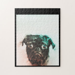 Waterverf Cute Pug Dog Art Waterverf Legpuzzel