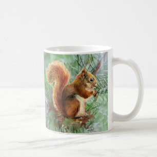 Waterverf Cute Red Squirrel Animal Natuur Art Koffiemok