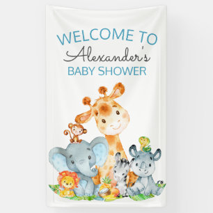 Waterverf Cute Safari Oerwoud Baby shower Spandoek