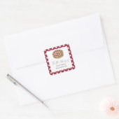 Waterverf Cutie Pie - Baby shower Boekplaat Vierkante Sticker (Envelop)