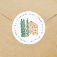 Waterverf Cypress Trees Return Address