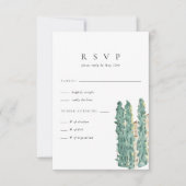 Waterverf Cypress Trees Wedding RSVP (Voorkant)
