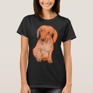Waterverf Dachshund Hand Painted Dachshund Dachs T-shirt