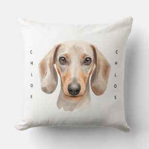 Waterverf Dachshund Huisdier Herdenking Kussensloo Kussen
