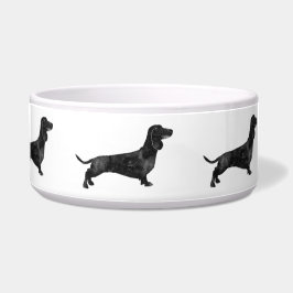 Waterverf-dachshund-silhouet Voerbakje