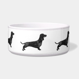Waterverf-dachshund-silhouet Voerbakje