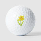Waterverf Daffodil 2 Golf Balls Golfballen (Voorkant)