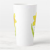 Waterverf Daffodil 2 Latte Mok (Voorkant)