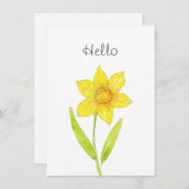 Waterverf Daffodil Bloem 2 (Voorkant / Achterkant)