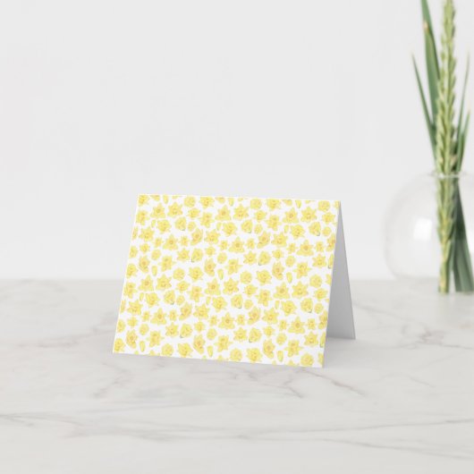 Waterverf Daffodil Ditzy Floral Patterned Kaart (Voorkant)