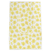 Waterverf Daffodil Floral Medium Gift Bag Medium Cadeauzakje (Achterkant)