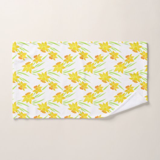 Waterverf Daffodil Patroon Bad Handdoek (Handdoek)
