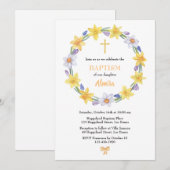 Waterverf Daffodil Wreatbaptisme Kaart (Voorkant / Achterkant)