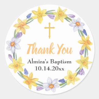 Waterverf Daffodil Wreath Floral Sticker