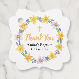 Waterverf Daffodil Wreath Floral Sticker Bedankjes Labels