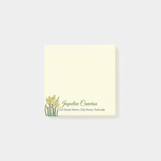 Waterverf Daffodils Botanische illustratie Post-it® Notes (Voorkant)