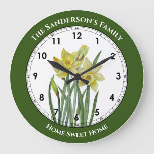 Waterverf Daffodils Flower Portrait Illustratie Grote Klok