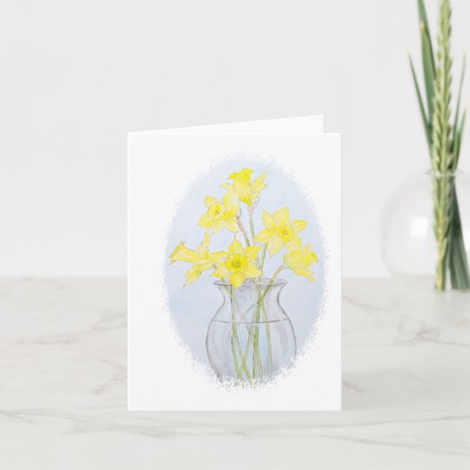 Waterverf Daffodils Notitiekaartje (Voorkant)