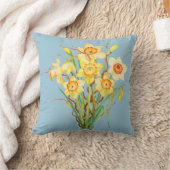 Waterverf Daffodils Pillow Kussen (Deken)