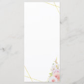 Waterverf Dahlia en Rozen bruiloft Menu (Achterkant)