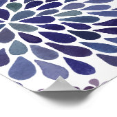 Waterverf Dahlia Flowers Bright Poster Art Print (Hoek)