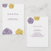 Waterverf Dahlia Flowers Wedding Enclosure Kaarten (Voorkant / Achterkant)