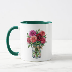 Waterverf Dahlia Metselaarsvaas Groen Accent Mok