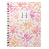 Waterverf Dahlias Monogram Notitieboek (Voorkant)
