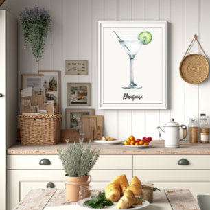 Waterverf Daiquiri Cocktail Home Bar of Keuken Poster