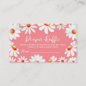 Waterverf Daisies Diaper Raffle Informatiekaartje (Voorkant)