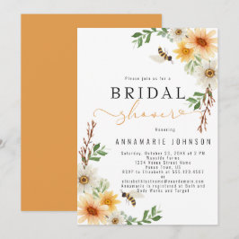 Waterverf Daisies en Vrijgezellenfeest bijen Kaart