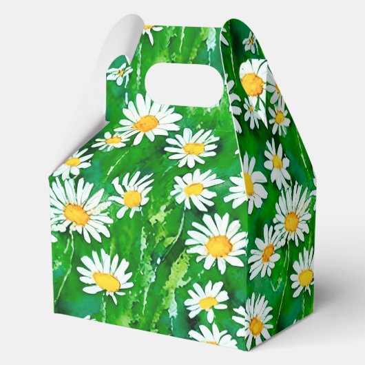 Waterverf Daisies in een Groen Veld Bedankdoosjes (Achterkant)