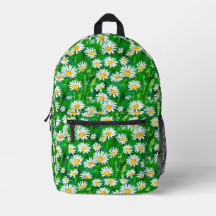 Waterverf Daisies in een Groen Veld Bedrukte Rugzak