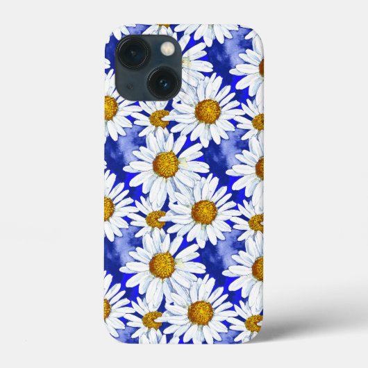 Waterverf Daisies op Denim Blue Case-Mate iPhone Case (Achterkant)