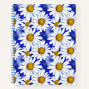 Waterverf Daisies op Denim Blue Journal Notitieboek