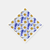 Waterverf Daisies op Denim Blue Servet (Hoek)