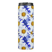 Waterverf Daisies op Denim Blue Thermosbeker (Achterkant)