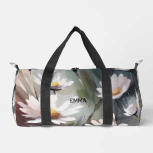 Waterverf Daisies Patroon Aangepaste naam Plunjezak