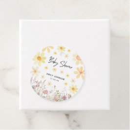 Waterverf Daisy Baby shower Bedankjes Labels