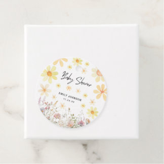 Waterverf Daisy Baby shower Bedankjes Labels