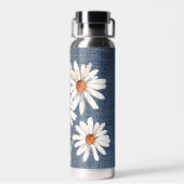 Waterverf Daisy Bouquet over denim Waterfles (Achterkant)