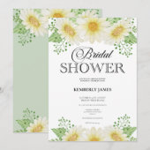 Waterverf Daisy Bridal Shower Kaart (Voorkant / Achterkant)