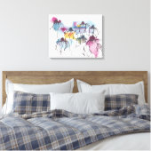 Waterverf Daisy Canvas Afdruk (Insitu (Slaapkamer))